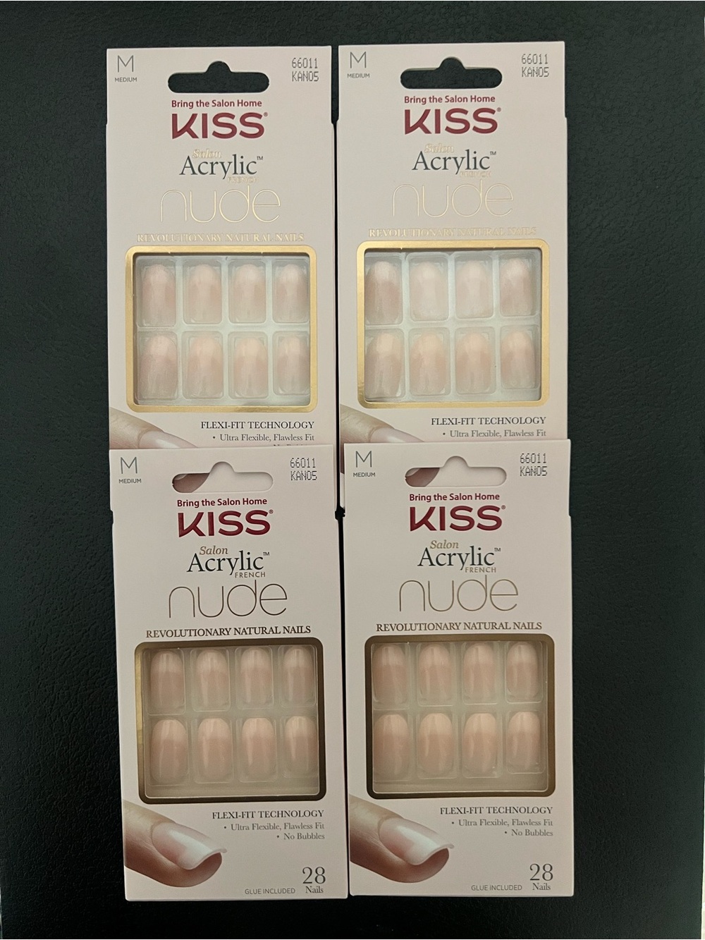 Kiss Acrylic Nude Packaged Artificial Nails - Nude Pink Set of 4
